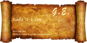 Gaál Elek névjegykártya