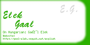 elek gaal business card